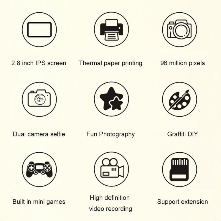 1080P Instant Print Camera 2.8-inch IPS Screen Front and Rear Dual Lens Kids Camera 1080P Instant Print Camera 2.8-inch IPS Screen Front and Rear Dual Lens Kids Camera